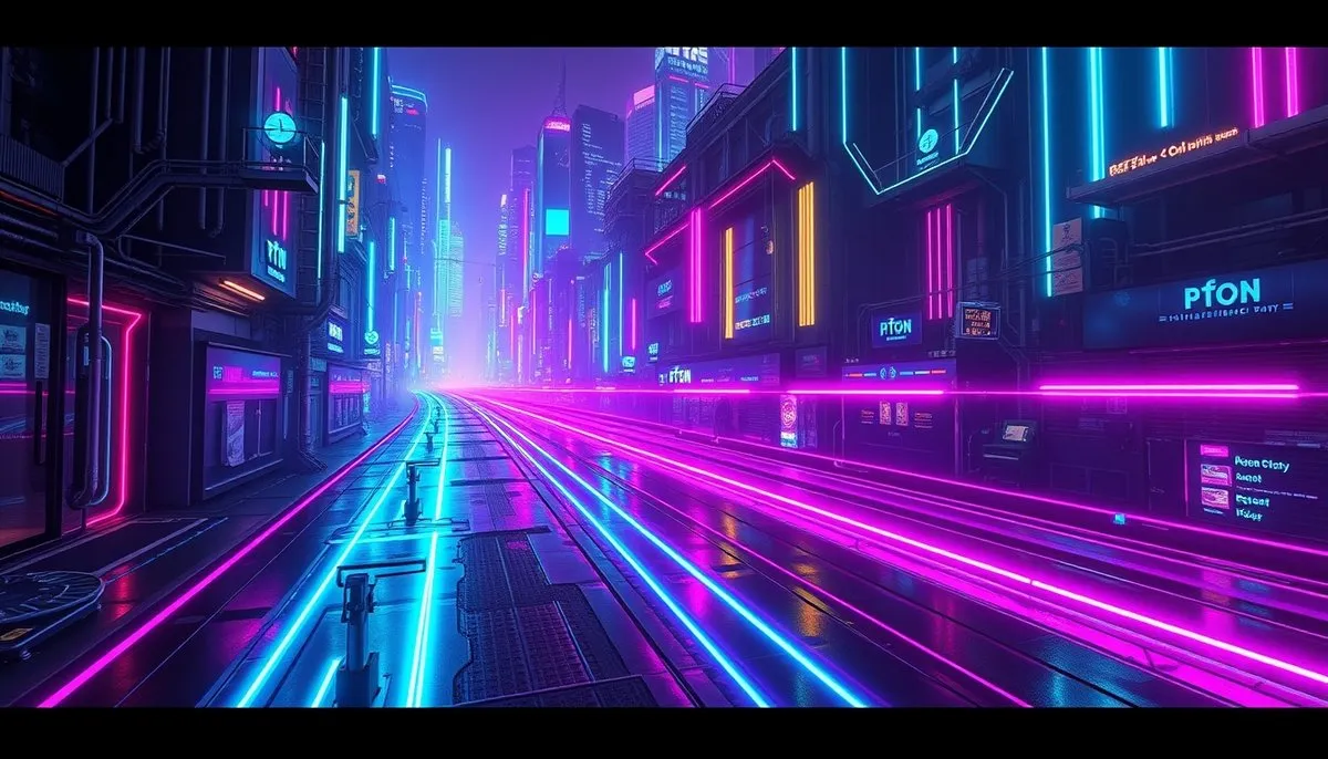 Índices base de datos como rutas neón optimización en paisaje digital cyberpunk futurista