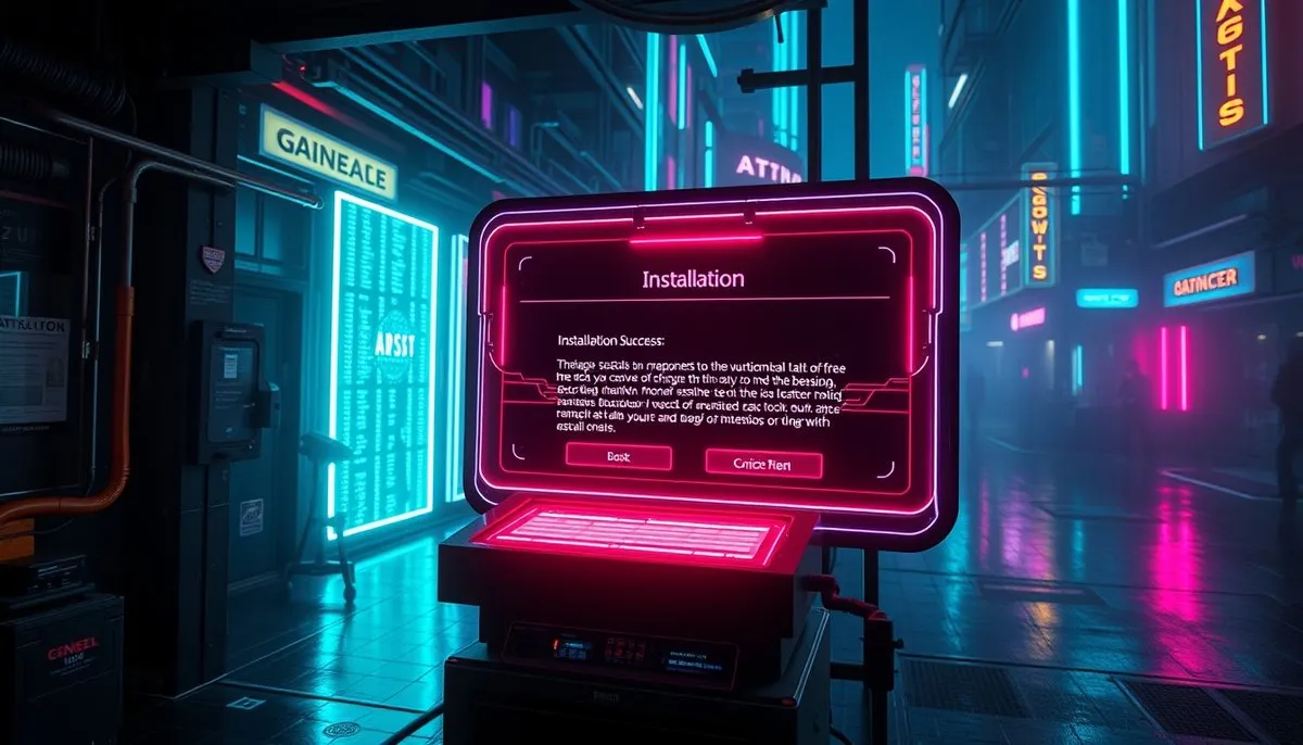 Pantalla de éxito instalación pip DeepSeek con mensajes de confirmación neón verde