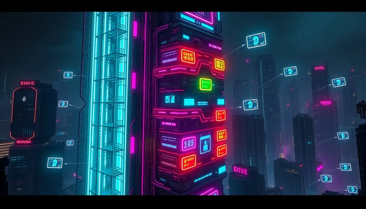 IA descomponiendo God Class en módulos organizados en visualización cyberpunk
